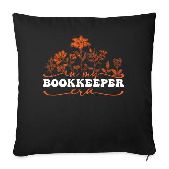 In My Bookkeeper Era With Flowers - Sofa pillowcase 17,3'' x 17,3'' (45 x 45 cm) - black - Front