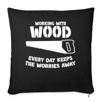 Firewood Workshop Woodworking Wood - Sofa pillowcase 17,3'' x 17,3'' (45 x 45 cm) - black - Front