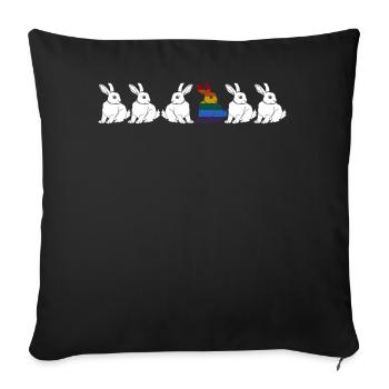 LGBT Bunny Gay Lesbian Rainbow Flagge - Sofakissenbezug 45 x 45 cm - Schwarz - Vorne