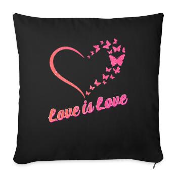 Gender Lesbians, Gays, Trans, Queer Rainbow - Sofa pillowcase 17,3'' x 17,3'' (45 x 45 cm) - black - Front