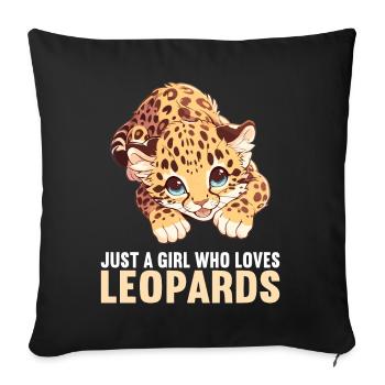 Leoparden Leopard - Sofakissenbezug 45 x 45 cm - Schwarz - Vorne