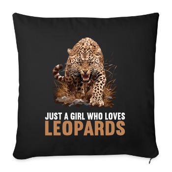 Leoparden Leopard - Sofakissenbezug 45 x 45 cm - Schwarz - Vorne
