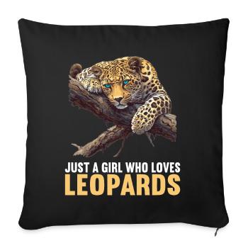 Leoparden Leopard - Sofakissenbezug 45 x 45 cm - Schwarz - Vorne