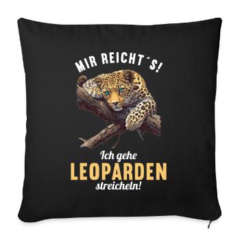 Leoparden Leopard - Sofakissenbezug 45 x 45 cm - Schwarz - Vorne