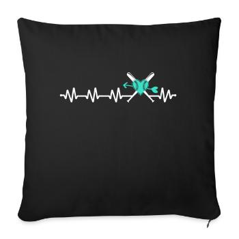 Baseball Softball Mom Heartbeat Baseball - Sofa pillowcase 17,3'' x 17,3'' (45 x 45 cm) - black - Front