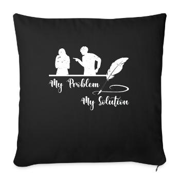 Poetry Lover My Problem My Solution Pictogram Mom - Sofa pillowcase 17,3'' x 17,3'' (45 x 45 cm) - black - Front