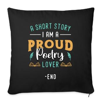 Amateur de poésie Une nouvelle Je suis un fier rat de bibliothèque - Housse de coussin décorative 45 x 45 cm - noir - Devant