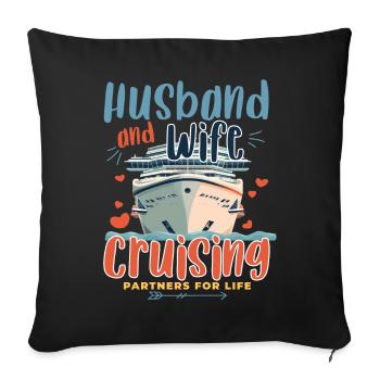 Mari Femme Partenaires de croisière pour la vie - Housse de coussin décorative 45 x 45 cm - noir - Devant