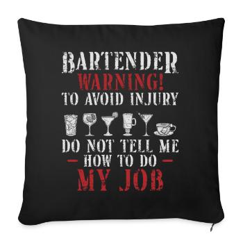 Bartender Mixologist Bartender - Sofa pillowcase 17,3'' x 17,3'' (45 x 45 cm) - black - Front