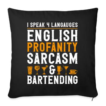 Barman Mixologue I Speak 4 - Housse de coussin décorative 45 x 45 cm - noir - Devant