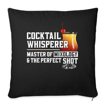 Barman Mixologue Cocktail - Housse de coussin décorative 45 x 45 cm - noir - Devant