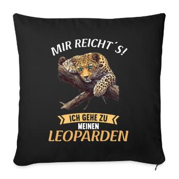 Leoparden Leopard - Sofakissenbezug 45 x 45 cm - Schwarz - Vorne