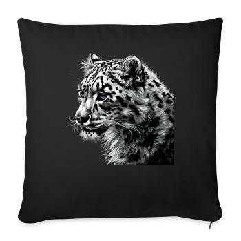 Snow Leopard Schneeleoparden Schneeleopard - Sofakissenbezug 45 x 45 cm - Schwarz - Vorne
