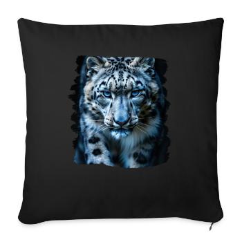 Léopard des neiges Schneeleoparden Schneeleopard - Housse de coussin décorative 45 x 45 cm - noir - Devant