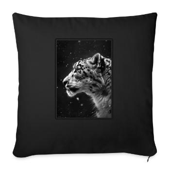 Snow Leopard Schneeleoparden Schneeleopard - Sofa pillowcase 17,3'' x 17,3'' (45 x 45 cm) - black - Front