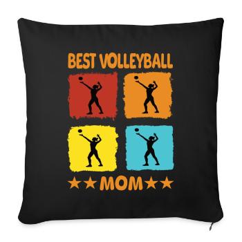 Best Volleyball Mom - Sofa pillowcase 17,3'' x 17,3'' (45 x 45 cm) - black - Front