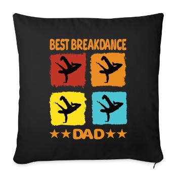 Meilleur père de breakdance - Housse de coussin décorative 45 x 45 cm - noir - Devant