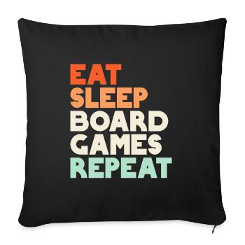 Jeux de société Jeux de société Dîner Jeux Cadeau - Housse de coussin décorative 45 x 45 cm - noir - Devant