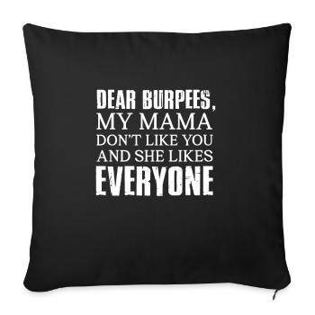 Burpees Fitness Cadeau de musculation Burpee - Housse de coussin décorative 45 x 45 cm - noir - Devant