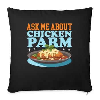 Chicken Parmesan Gift - Sofa pillowcase 17,3'' x 17,3'' (45 x 45 cm) - black - Front
