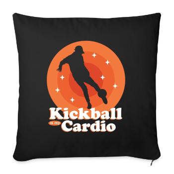 Kickball Kickballer Kickball Cadeau de joueur de kickball - Housse de coussin décorative 45 x 45 cm - noir - Devant