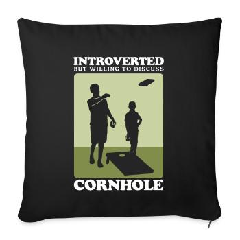Cornhole Player Blind Hole Sac de haricots cadeau - Housse de coussin décorative 45 x 45 cm - noir - Devant