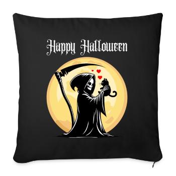 Happy Halloween Grim Reaper Cat Cute Full Moon - Sofa pillowcase 17,3'' x 17,3'' (45 x 45 cm) - black - Front