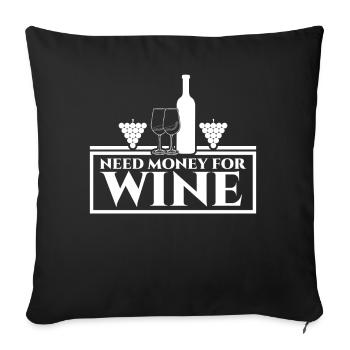 Wine Drinker Wine Glass Vino - Sofakissenbezug 45 x 45 cm - Schwarz - Vorne