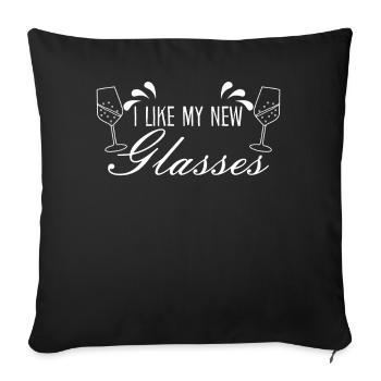 Wine Glasses Wine Drinker Vino - Sofa pillowcase 17,3'' x 17,3'' (45 x 45 cm) - black - Front