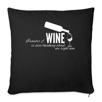 Wine Drinker Vino Wine Glasses - Sofa pillowcase 17,3'' x 17,3'' (45 x 45 cm) - black - Front