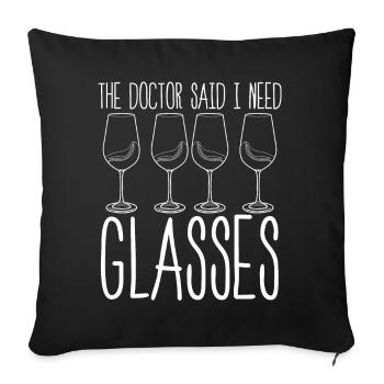 Wine Glass Vino Wine Drinker - Sofa pillowcase 17,3'' x 17,3'' (45 x 45 cm) - black - Front