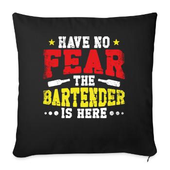 Barman Mixologue N’ayez crainte - Housse de coussin décorative 45 x 45 cm - noir - Devant