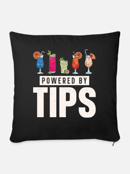 Bartender Mixologist Powered By - Sofakissenbezug 45 x 45 cm - Schwarz