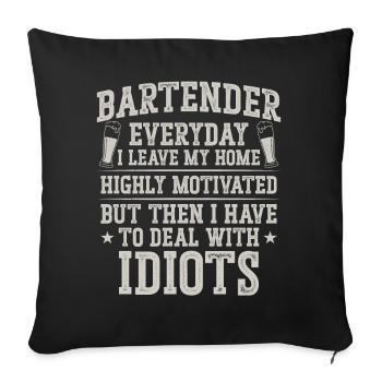 Bartender Mixologist Bartender - Sofa pillowcase 17,3'' x 17,3'' (45 x 45 cm) - black - Front
