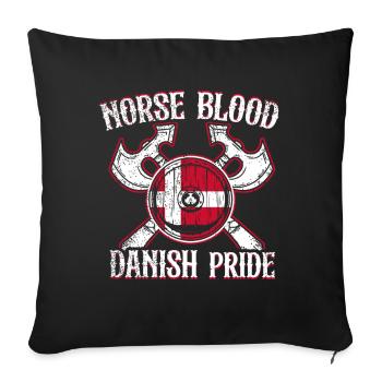Danemark : Nordic Blood - Danish Pride - Housse de coussin décorative 45 x 45 cm - noir - Devant