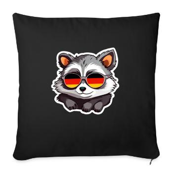 Raccoon - Sofa pillowcase 17,3'' x 17,3'' (45 x 45 cm) - black - Front