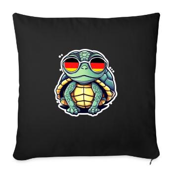 Turtle - Sofa pillowcase 17,3'' x 17,3'' (45 x 45 cm) - black - Front