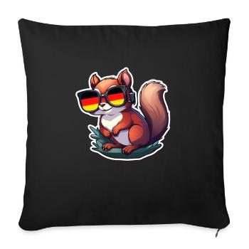 Squirrel Germany Football - Sofa pillowcase 17,3'' x 17,3'' (45 x 45 cm) - black - Front