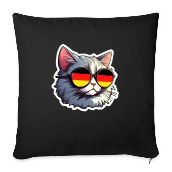 Chat - Housse de coussin décorative 45 x 45 cm - noir - Devant