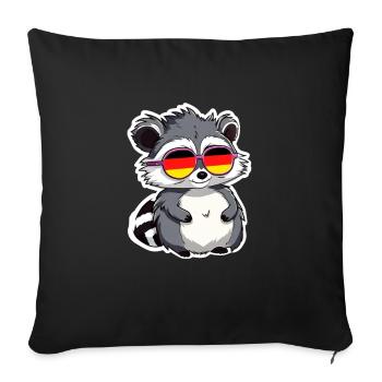 Germany Raccoon - Sofa pillowcase 17,3'' x 17,3'' (45 x 45 cm) - black - Front