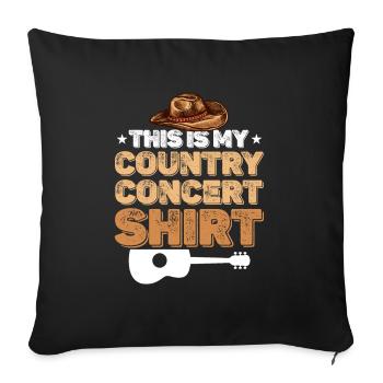 Musique country Cadeau de musique country - Housse de coussin décorative 45 x 45 cm - noir - Devant