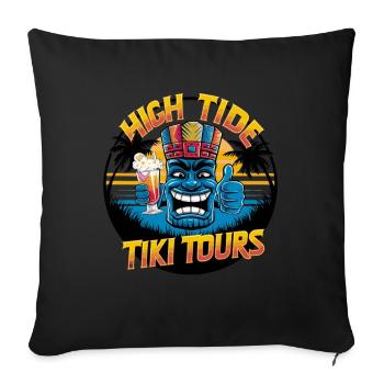 Tiki Kultur Maori Maske für einen Tkik Fans - Sofakissenbezug 45 x 45 cm - Schwarz - Vorne