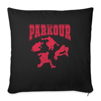 Parkour - Sofakissenbezug 45 x 45 cm - Schwarz - Vorne