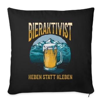 Activiste de la bière Soulever au lieu de coller – plaisir de la fête - Housse de coussin décorative 45 x 45 cm - noir - Devant