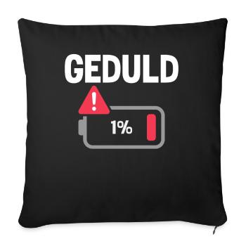 PATIENCE 1% Limite de patience humoristique dans la vie de tous les jours - Housse de coussin décorative 45 x 45 cm - noir - Devant