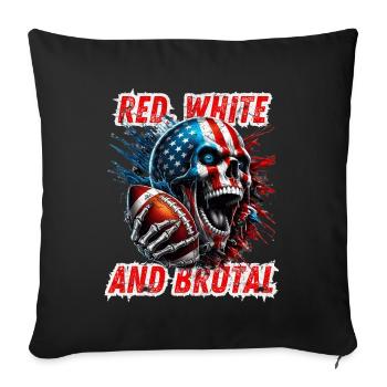 Crâne américain et football dans un style dynamique - Housse de coussin décorative 45 x 45 cm - noir - Devant
