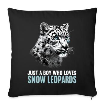 Léopard des neiges Schneeleoparden Schneeleopard - Housse de coussin décorative 45 x 45 cm - noir - Devant