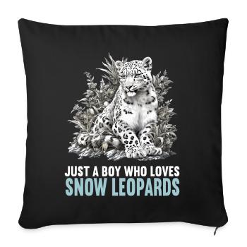 Léopard des neiges Schneeleoparden Schneeleopard - Housse de coussin décorative 45 x 45 cm - noir - Devant