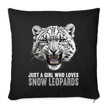 Snow Leopard Schneeleoparden Schneeleopard - Sofa pillowcase 17,3'' x 17,3'' (45 x 45 cm) - black - Front