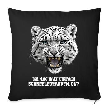 Snow Leopard Schneeleoparden Schneeleopard - Sofa pillowcase 17,3'' x 17,3'' (45 x 45 cm) - black - Front